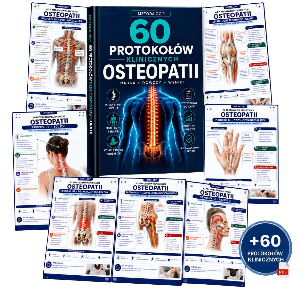 Okładka: 60 Protokołów Klinicznych Osteopatii